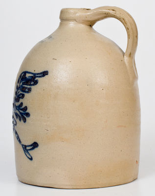 Scarce WM. E. WARNER / WEST TROY Stoneware Slip-Trailed Eagle Jug