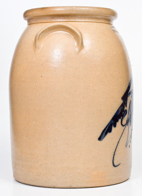 4 Gal. E. & L. P. NORTON / BENNINGTON, VT Stoneware Jar with Bold Bird Decoration