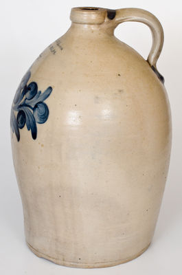 Rare COWDEN & WILCOX / HARRISBURG, PA Stoneware Jug w/ Flower-and-Berries Motif
