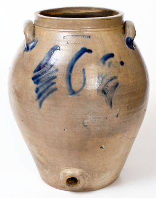 Extremely Rare 6 Gal. BENNINGTON FACTORY Stoneware Water Cooler (Capt. John Norton, Bennington, VT)