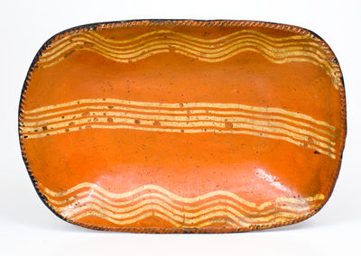 Slip-Decorated Philadelphia Redware Loaf Dish