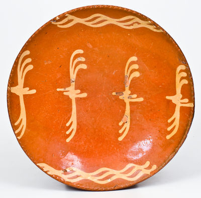 Slip-Decorated Philadelphia, PA Redware Plate