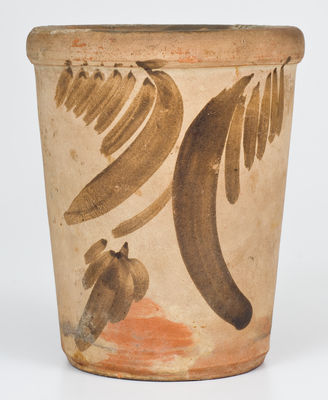 SOLOMON BELL Slip-Decorated Redware Flowerpot (Strasburg, Virginia)