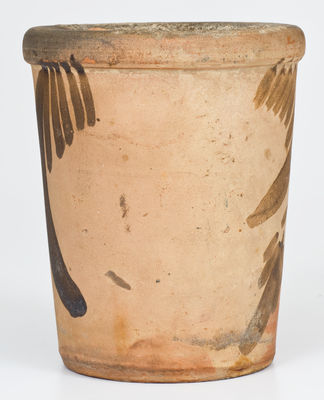 SOLOMON BELL Slip-Decorated Redware Flowerpot (Strasburg, Virginia)