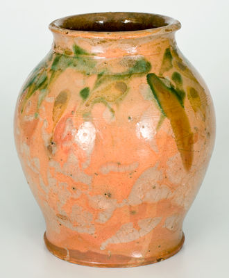 Exceptional Slip-Decorated Redware Jar, Peter Bell or John Bell, Hagerstown, MD, circa 1820