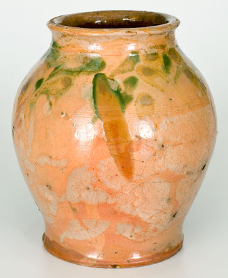 Exceptional Slip-Decorated Redware Jar, Peter Bell or John Bell, Hagerstown, MD, circa 1820