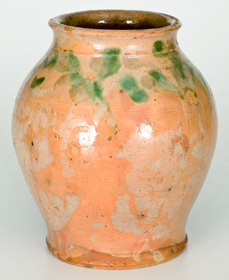 Exceptional Slip-Decorated Redware Jar, Peter Bell or John Bell, Hagerstown, MD, circa 1820