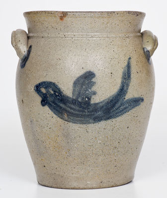 Extremely Rare Shenandoah Valley Stoneware Jar w/ Bird Designs, possibly Bell Family, Winchester or Strasburg