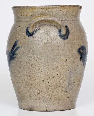 Extremely Rare Shenandoah Valley Stoneware Jar w/ Bird Designs, possibly Bell Family, Winchester or Strasburg