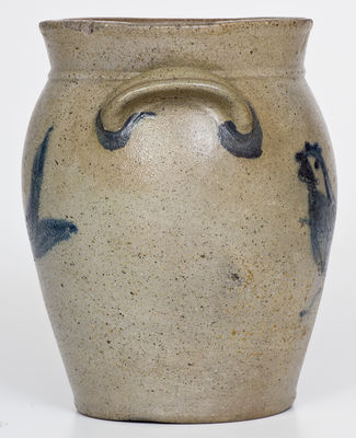 Extremely Rare Shenandoah Valley Stoneware Jar w/ Bird Designs, possibly Bell Family, Winchester or Strasburg