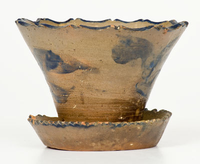 Rare and Fine Diminutive Stoneware Flowerpot, probably New Haven, CT