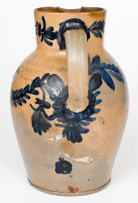 Two-Gallon Stoneware Pitcher with Cobalt Floral Decoration, att. Henry H. Remmey, Philadelphia, PA, c1835