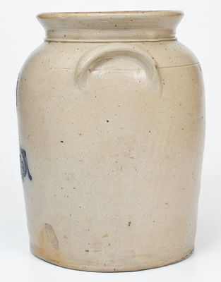 Stoneware Jar with Cobalt Bird Decoration, NJ or New England origin, circa 1840