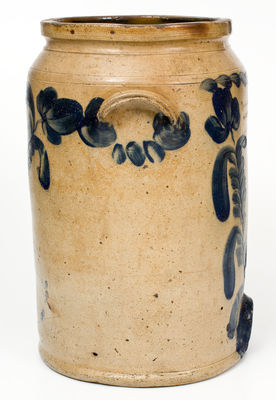 Extremely Rare 4 Gal. Remmey, Philadelphia Stoneware Water Cooler with JOHN G. HOPKINS Advertising