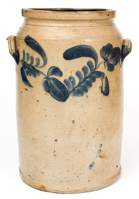 Extremely Rare 4 Gal. Remmey, Philadelphia Stoneware Water Cooler with JOHN G. HOPKINS Advertising