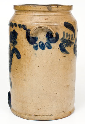 Extremely Rare 4 Gal. Remmey, Philadelphia Stoneware Water Cooler with JOHN G. HOPKINS Advertising