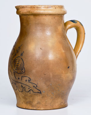 Very Rare New Ulm, MN Stoneware Pitcher with Incised Decoration