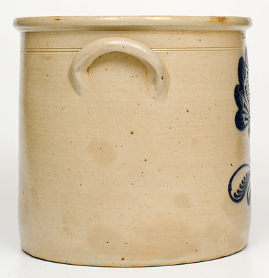 4 Gal. T. HARRINGTON / LYONS Stoneware Crock with Slip-Trailed Floral Decoration