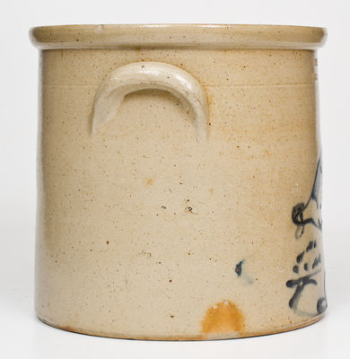 3 Gal. RIEDINGER & CAIRE / POUGHKEEPSIE, NY Stoneware Crock w/ Pecking Chicken Decoration