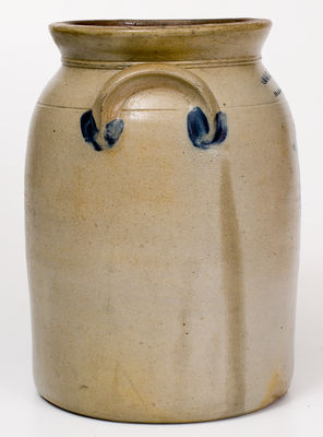 COWDEN & WILCOX / HARRISBURG, PA Stoneware Jar w/ Bird Decoration