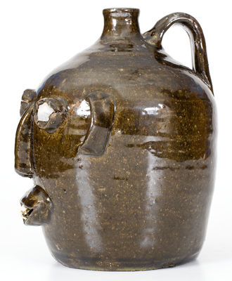 Exceedingly Rare Cheever Meaders, Cleveland, GA Stoneware Face Jug, second quarter 20th century