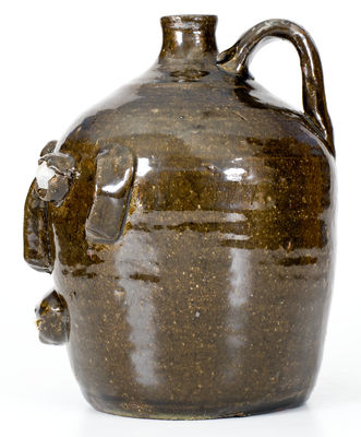 Exceedingly Rare Cheever Meaders, Cleveland, GA Stoneware Face Jug, second quarter 20th century