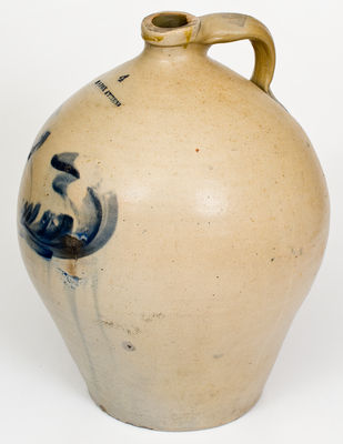 4 Gal. E. S. FOX / ATHENS Stoneware Jug with Floral Decoration