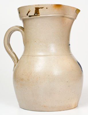 Scarce NORTON & FENTON / EAST BENNINGTON, VT Stoneware Pitcher w/ Cobalt Decoration