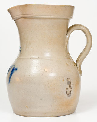 Scarce NORTON & FENTON / EAST BENNINGTON, VT Stoneware Pitcher w/ Cobalt Decoration