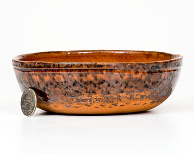 Unusual Small JOHN BELL / WAYNESBORO Redware Bowl