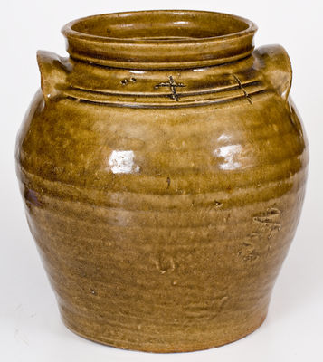 Fine Stoneware Jar with Incised Markings, attrib. Dave at Lewis Miles  Stoney Bluff Manufactory