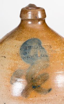 C. CROLIUS / MANUFACTURER / NEW-YORK Stoneware Jug