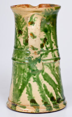 Rare Mocha-Decorated Redware Pitcher by Emanuel Duschek, Rediscovered Potter of Chicago, circa 1900