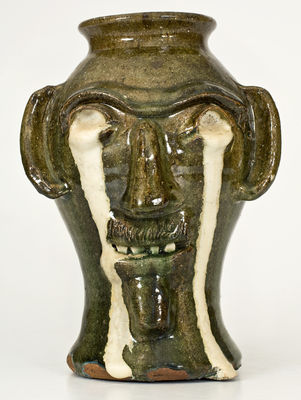 B.B. CRAIG / VALE, N.C. Stoneware Weeping Face Vase