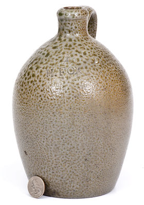 Rare Small-Sized H. FOX (Himer Fox, Chatham County, NC) Stoneware Jug