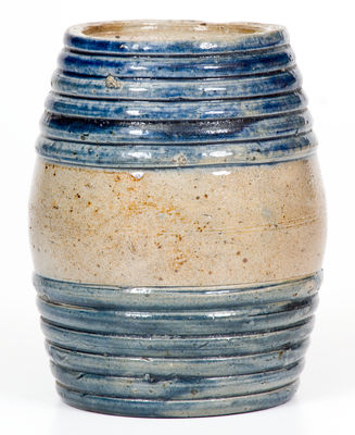 Small-Sized Stoneware Rundlet with Cobalt Decoration, Northeastern U.S. origin, first quarter 19th century