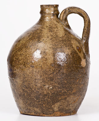 Very Rare Small-Sized Alkaline-Glazed Stoneware Jug w/ Incised Inscription, possibly Dave, Edgefield District, SC