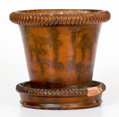 Scarce V. RUDOLPH, Shippensburg, PA, Redware Flowerpot