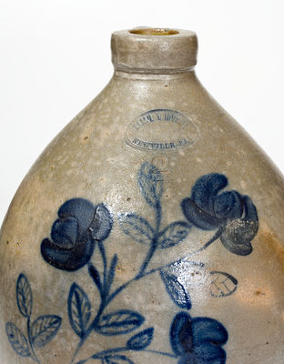 Exceptional SAM L I. IRVINE / NEWVILLE, PA Two-Gallon Stoneware Jug w/ Elaborate Decoration (Samuel Irvine)