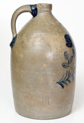 Exceptional SAM L I. IRVINE / NEWVILLE, PA Two-Gallon Stoneware Jug w/ Elaborate Decoration (Samuel Irvine)