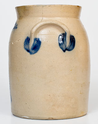 Extremely Rare COWDEN & WILCOX / HARRISBURG, PA Stoneware Jar w/ Clown Decoration