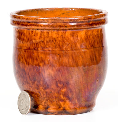 Small-Sized JOHN BELL / WAYNESBORO Glazed Redware Jar