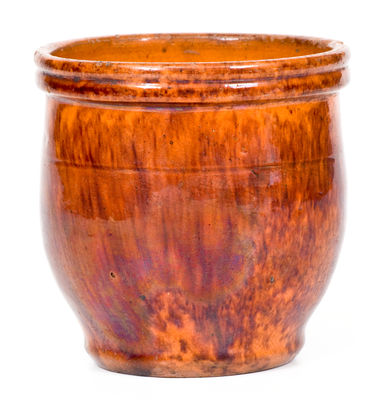 Small-Sized JOHN BELL / WAYNESBORO Glazed Redware Jar