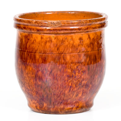 Small-Sized JOHN BELL / WAYNESBORO Glazed Redware Jar