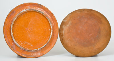 Two Pieces of Glazed Redware, Bell Pottery, Waynesboro, PA, second half 19th century