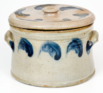 Scarce Celadon-Glazed Stoneware Butter Crock with Lid, JOHN BELL / WAYNESBORO