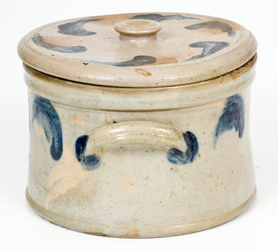 Scarce Celadon-Glazed Stoneware Butter Crock with Lid, JOHN BELL / WAYNESBORO