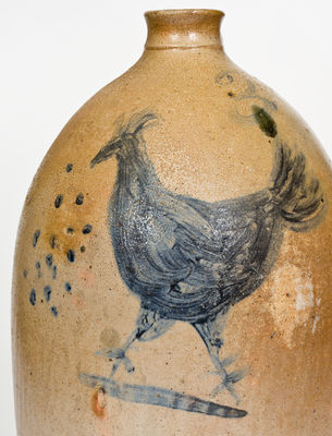 Exceptional Three-Gallon Ohio Stoneware Chicken Jug