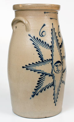 Outstanding 6 Gal. T. HARRINGTON / LYONS Stoneware Starface Churn