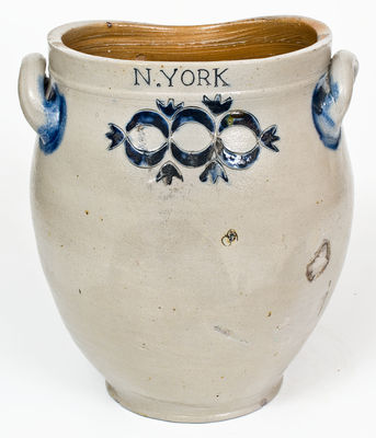 Extremely Rare and Important D. MORGAN / N. YORK Stoneware Jar, David Morgan, Corlears Hook, circa 1800